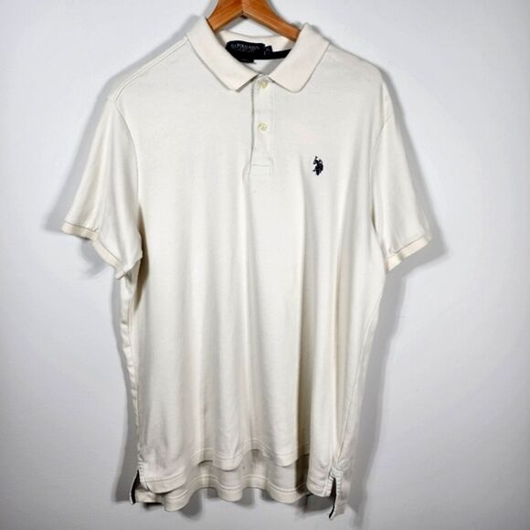 U.S. Polo Assn Cream Colored Luxury Feel Polo Shirt Size XL - Picture 1 of 5